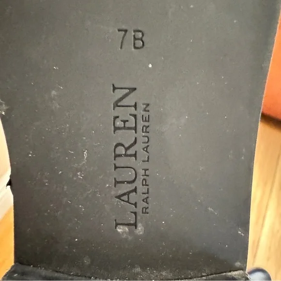 LAUREN RALPH LAUREN Baylee Black Leather Riding Boots Size 7 - Picture 7 of 11